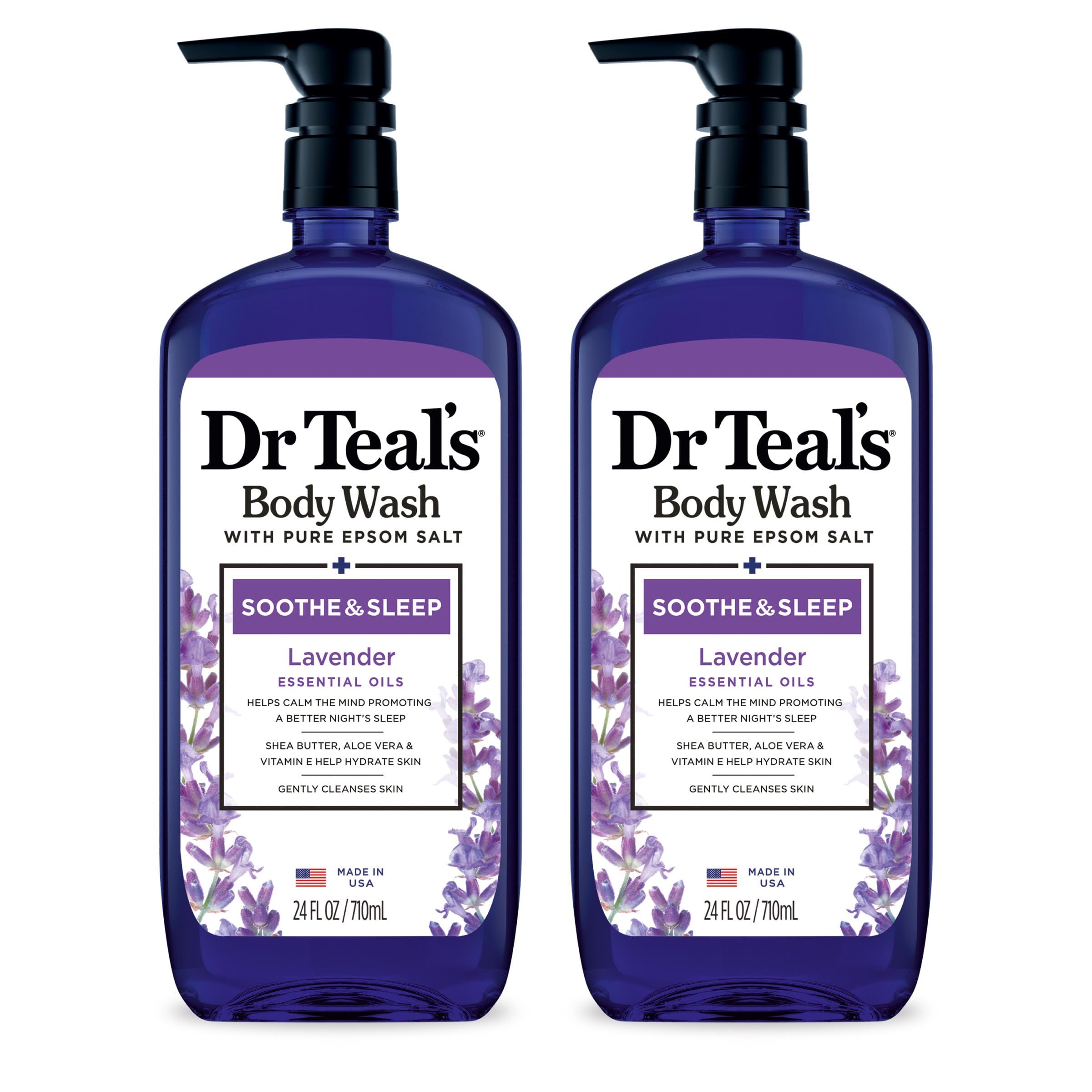 Dr Teal's Pure Epsom Salt Body Wash 24 Fl Oz, 2-Pack