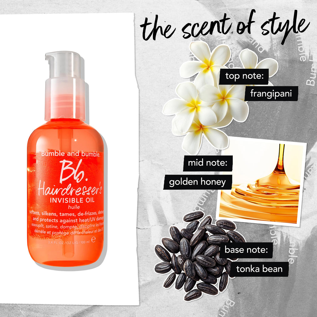 Bumble and bumble. Hairdresser's Invisible Oil Frizz-Reducing Hair Oil | Heat Protection, Frizz Control + Shine | Curly, Wavy, Straight | With Grapeseed, Coconut + Argan Oils