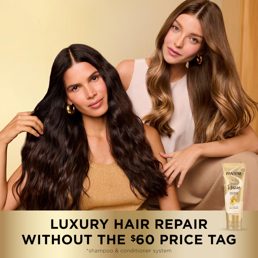 Pantene Miracle Rescue Deep Conditioner with Melting Pro-V Pearls - For Dry, Damaged, or Color-Treated Hair - Intense Moisture & Repair - 8.0 Oz